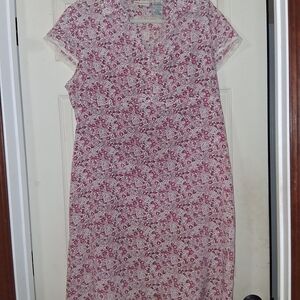Vintage Look Floral Pink Dress